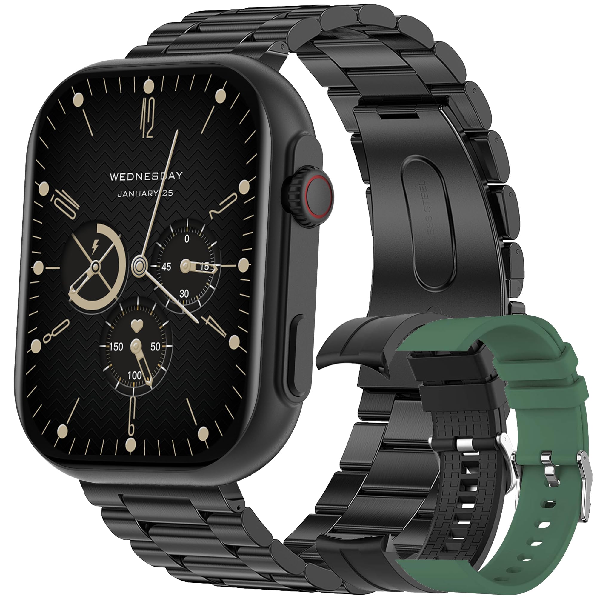 Smartwatch Men with Phone Function, Fitness Tracker 2.0" HD Touch Screen, 123 Sports Modes Sports Watch Smartwatch with Sleep Monitor Heart Rate Monitor Fitness Watch Wrist Watch for Android IOS