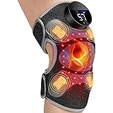 Upgrade 4 Massage Area Knee Brace & Red Light Therapy for Knee, Cord-Free Rechargeable Controller, 20Min Auto Shut-Off, 660nm & 850nm Red Light Therapy Device for Knee/Elbow/Shoulder.