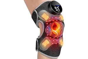 HALIDODO Upgrade 4 Massage Area Knee Brace & Red Light Therapy for Knee, Cord-Free Rechargeable Controller, 20Min Auto Shut-Off, 660nm & 850nm Red Light Therapy Device for Knee/Elbow/Shoulder.