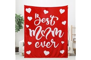 HITTOYS Best Mom Ever Gifts for Mom from Daughter Son, Soft Flannel Throw Blanket Mom Gifts Mom Blanket Birthday Blanket 60" x 50"