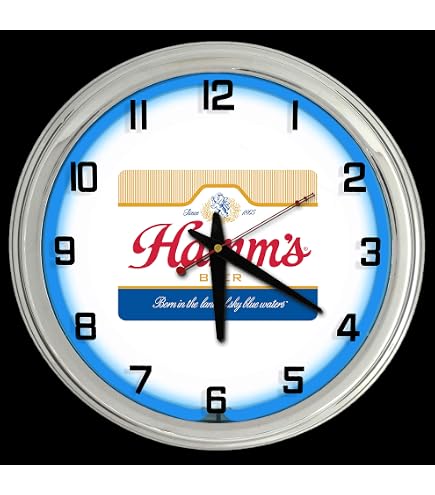 Amazon.com: Platinum Hamm's Beer Bear Tin Sign Neon Clock Game