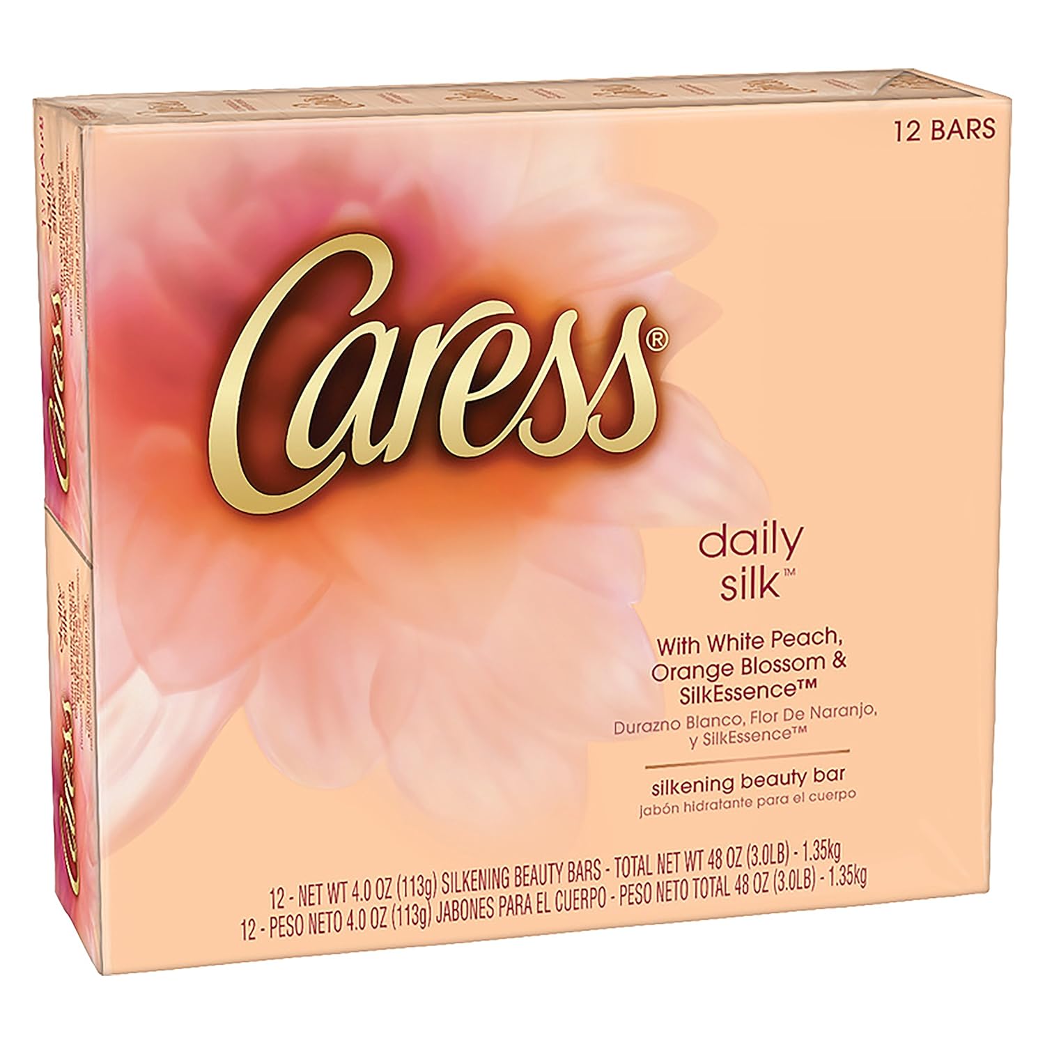 Caress Beauty Bar, Daily Silk 4 oz, 12 Bar, (Pack of 2