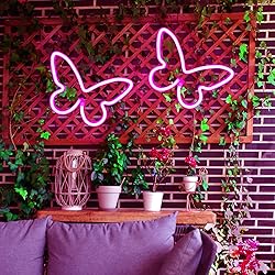 2 Pieces Butterfly Neon Signs, Butterfly LED Neon