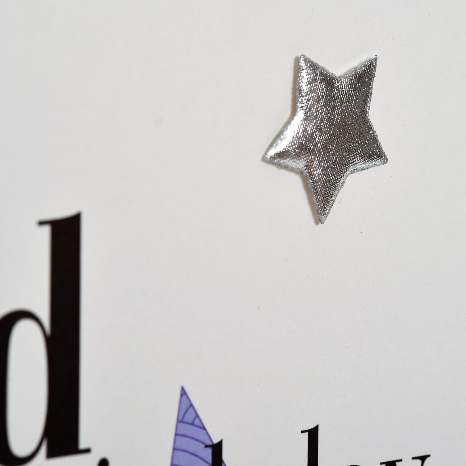 Claire Giles Greeting Cards, Happy Birthday Dad Card, Blue Stars design and Embellished with a shiny padded star - Image 5
