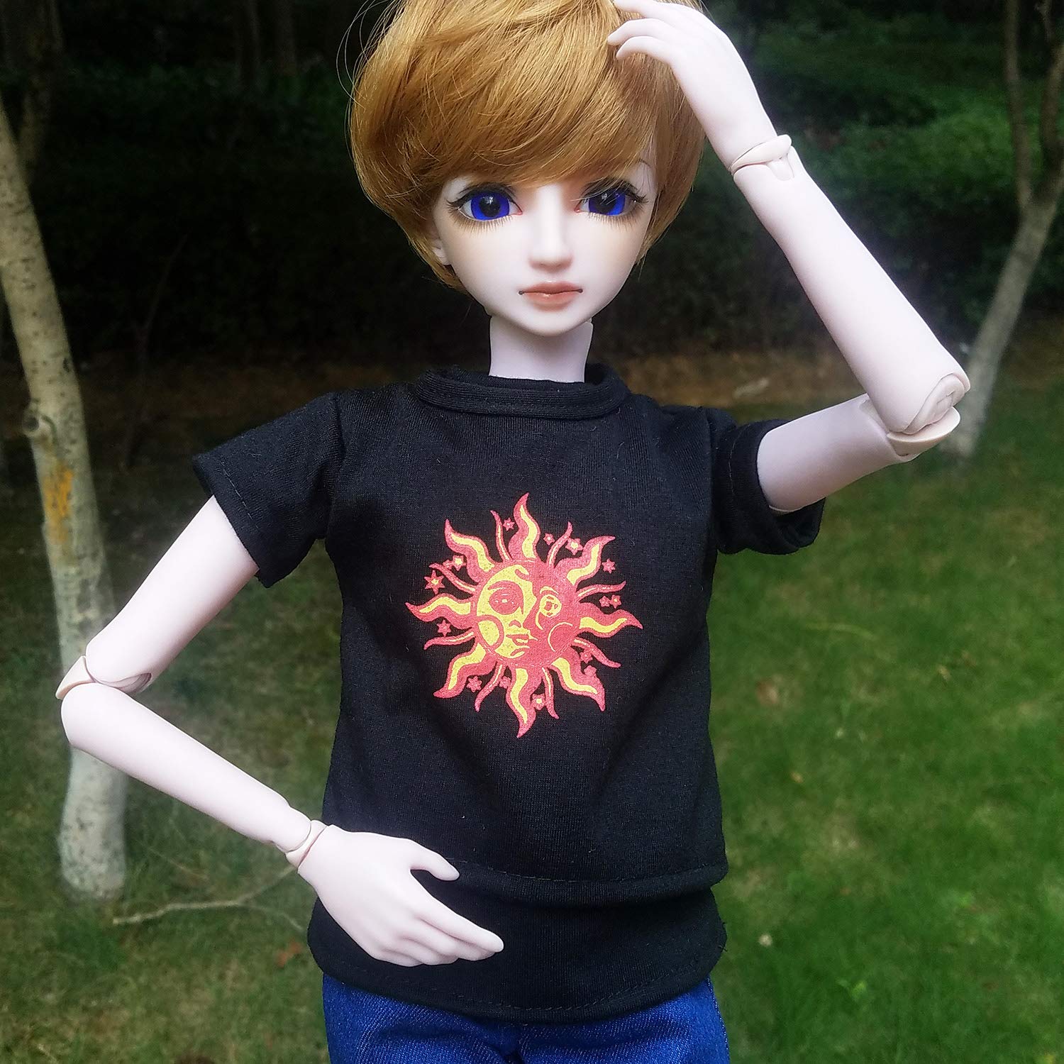 EVA BJD Full Set Photographer Jack 1/3 BJD Doll 22inch Male Boy Doll Ball Jointed Dolls + Makeup + Clothes + Pants + Shoes + Wigs + Doll Accessories