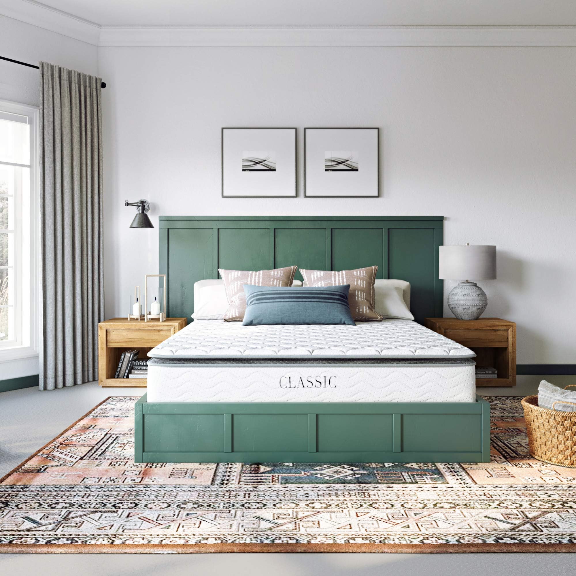 Classic Brands Serena Pillow Top Innerspring 10-Inch Mattress | Bed-in-a-Box Twin XL
