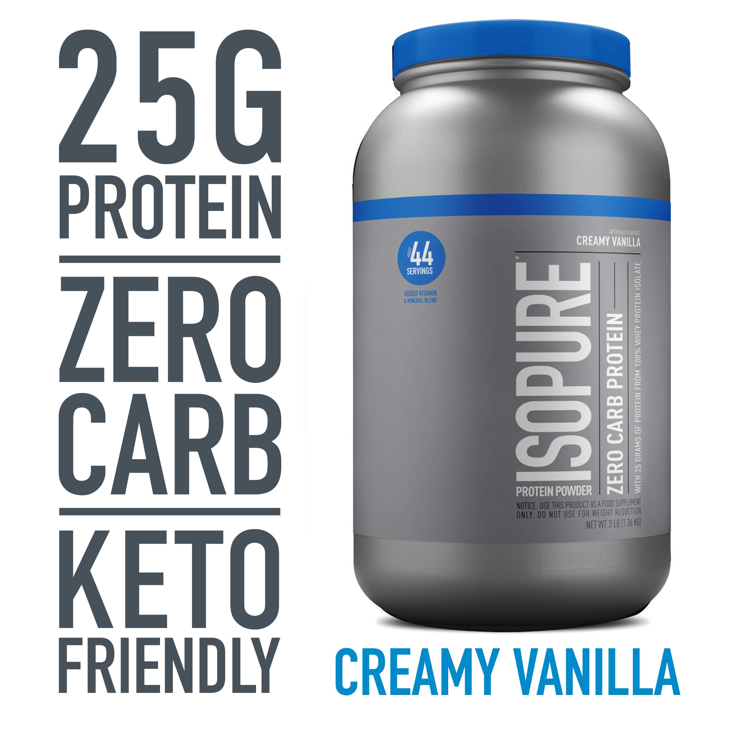 Isopure Zero Carb, Keto Friendly Protein Powder, 100 Whey Protein