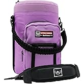 NATURE PIONEOR Water Bottle Holder with Adjustable Strap - Half/One Gallon (64/128oz) Insulated Water Bottle Sling Carrier with Phone Pocket & Paracord Handle, Outdoor Camping, Hiking, Gym