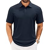 J.VER Mens Polo Shirts Short Sleeve Waffle Knit Textured Shirt Classic Casual Collared Golf Polo Shirt