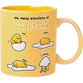 Silver Buffalo Sanrio The Many Emotions of Gudetama Lazy Egg Ceramic Mug, 20 Ounces