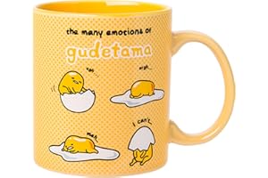 Silver Buffalo Sanrio The Many Emotions of Gudetama Lazy Egg Ceramic Mug, 20 Ounces