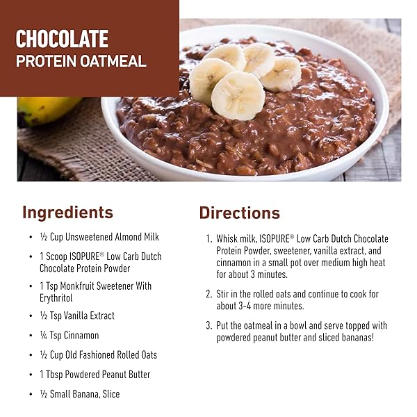 ISOPURE LOW CARB 100% PURE WHEY ISOLATE PROTEIN POWDER, LACTOSE FREE, GLUTEN FREE, WITH VITAMINS, DUTCH CHOCOLATE, 25G PROTEIN PER SERVING, 4.5 LBS, 62 SERVINGS (PACKAGING MAY VARY)