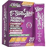 Clean Nutraceuticals Vaginal Probiotics for Women with Cranberry Extract, D-Mannose, Prebiotics, pH Balance for Women, Vaginal Health – Womens Probiotic Alternative to Gummies - 20 Stix
