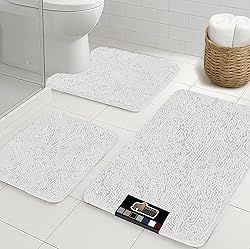 GORILLA GRIP Bathroom Rug Sets 3 Piece, Bath Mat