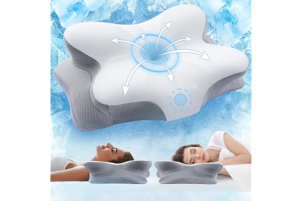 Cervical Neck Pillow Memory Foam, Ergonomic Support Pillow for Side Sleeper | Breathable & Odorless Core, Neck Support Pillow