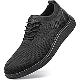 VILOCY Men's Casual Dress Sneakers Lace-Up Oxfords Business Mesh Breathable Walking Shoes Tennis Comfortable