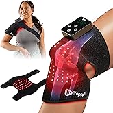 LifePro - Red Light Therapy for Knee Brace – Portable Knee Massager with 660nm Red & 850nm Infrared LEDs - Vibration & Pulsed Modes - Biorecover Rechargeable Light Therapy Device for Joint Wellness