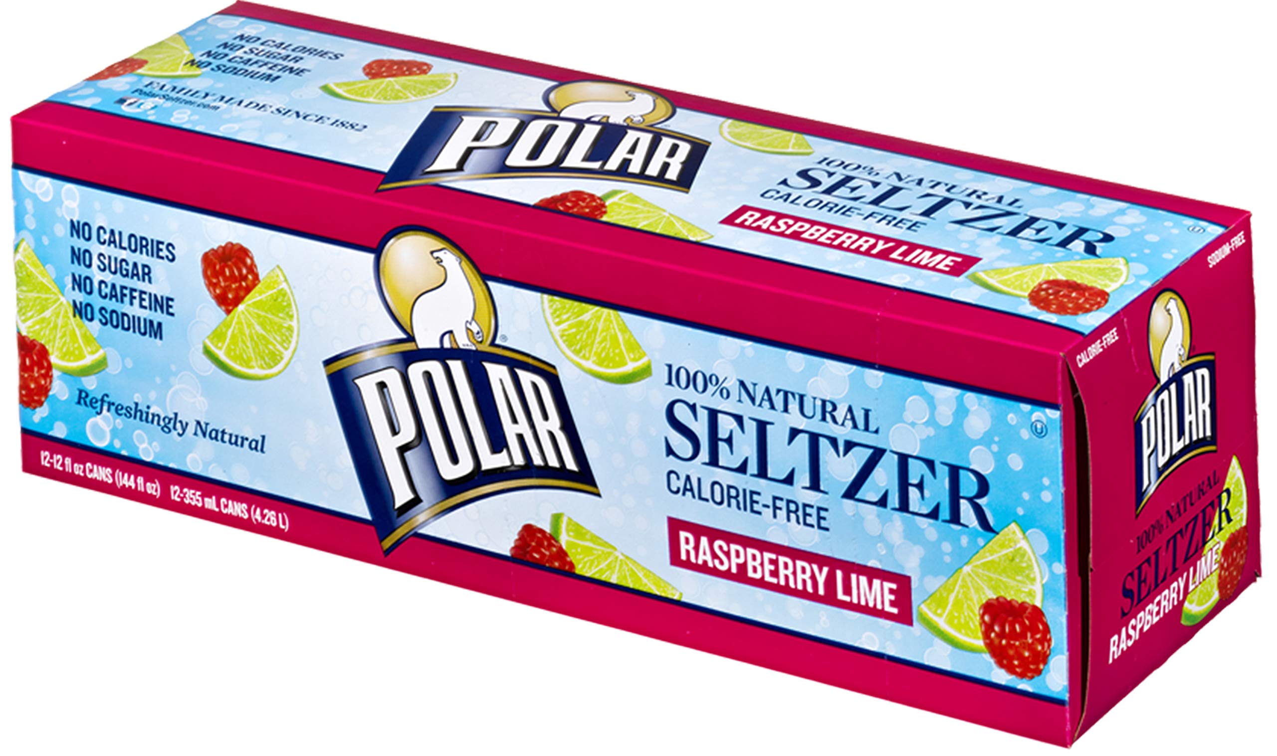 Polar Seltzer Raspberry Lime, 12 fl oz (Pack of 12) Buy Online in