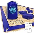 SandVoll Beach Volleyball Lines for Sand - Portable 2 inch Boundary Lines Set for Outdoor + Sand Anchors and Net Bag. Official Court Size Dimensions (26.3' x 52.6')