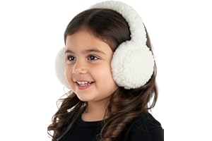 Funky Junque Winter Ear Muffs for Kids Girl Boy Fuzzy Cozy Warm Earmuffs Adjustable Cold Weather Ear Warmer Ages 4-12