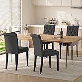 Welzona Upholstered Dining Chairs Set of 4, Button Tufted Parsons Dining Chair with Solid Wood Legs, Modern Fabric Side Chair