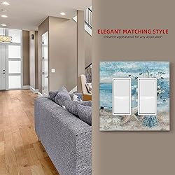 Daisy Flower Blue Beach Double Rocker Light Switch
