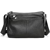 NIUCUNZH Womens Crossbody Purses Genuine Leather Ladies Shoulder Bags Zipper Multi Pockets Handbags