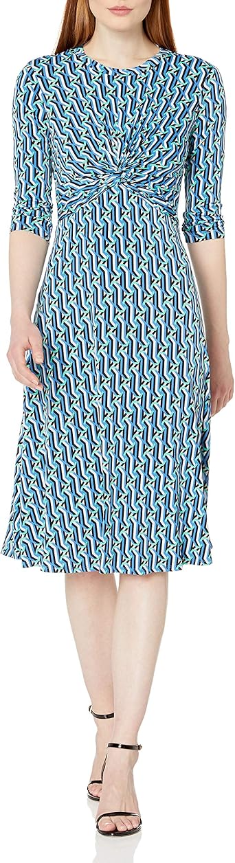 donna morgan knot front crepe midi dress