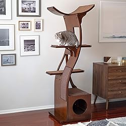 THE REFINED FELINE 69 Inch Tall Mahogany Brown