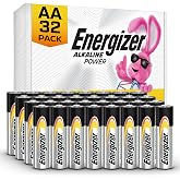 Energizer AA Batteries Alkaline Power, 32 Count Alkaline Double A Battery Pack
