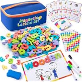 Sundaymot Magnetic Alphabet Letters Kit 310 Pcs Upper Lower Case Toy Set | Educational Toy With Board, Storage Bag. Upper, Lower Letters. Great for Home or Classroom. Builds Spelling, Letter Skills