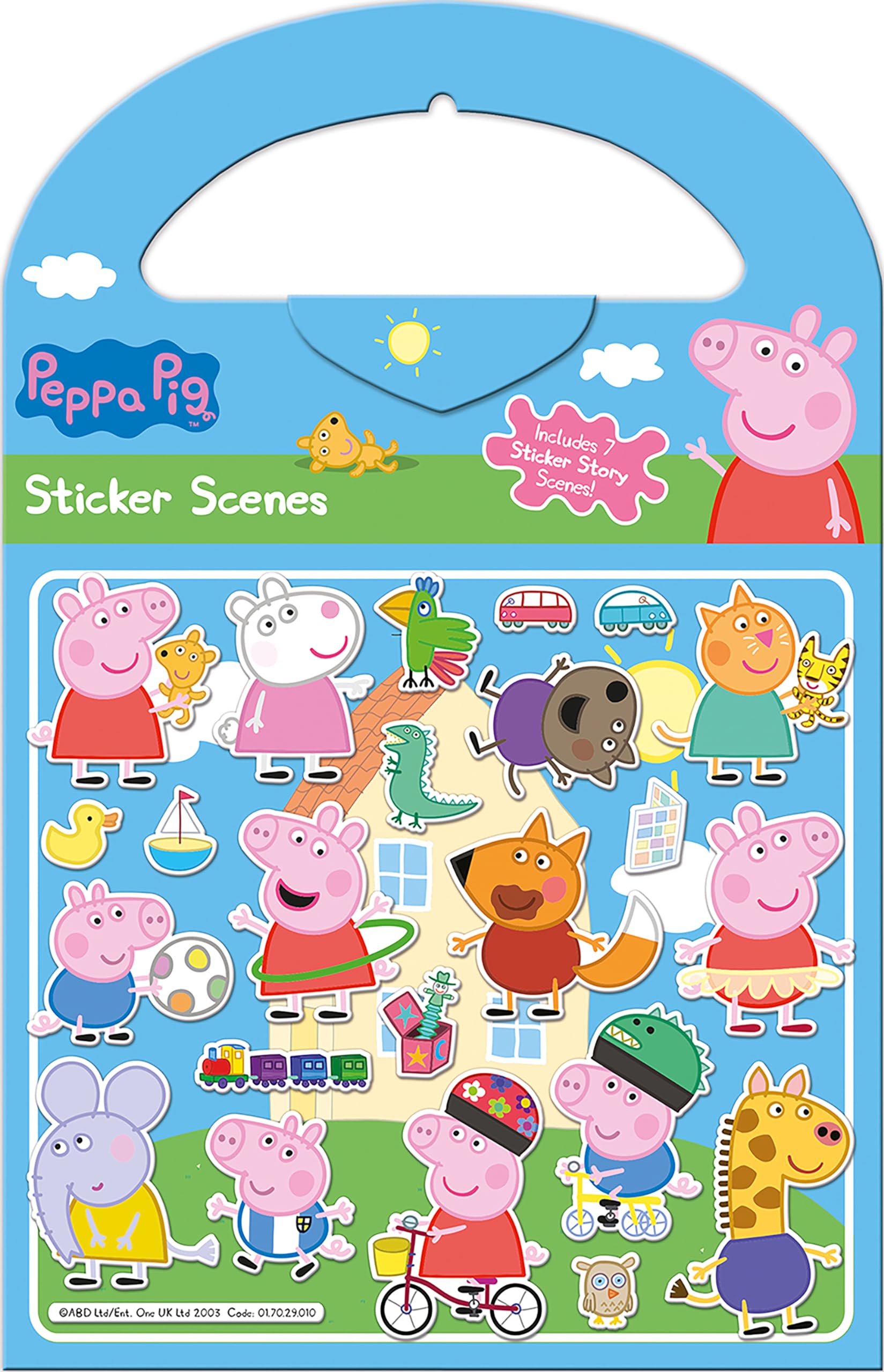 Paper Projects 01.70.29.010 Peppa Pig Activity Set-Includes Six Scenes and Over 50 Stickers, Blue, 23.5cm x 15.5cm