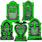 17 inch Halloween Tombstones Outdoor Decorations, Glow in Dark Halloween Gravestones Yard Signs, Graveyard Decoration for Halloweens Tombstones & Cemetery Outdoor Decoration