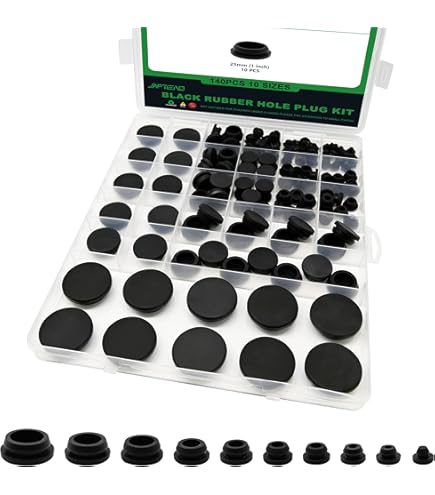 KIMISS 141Pcs Black Rubber Flush-Mount Hole Plug, 6 Sizes Various KIMISS 141Pcs Black Rubber Flush-Mount Hole Plug, 6 Sizes Various