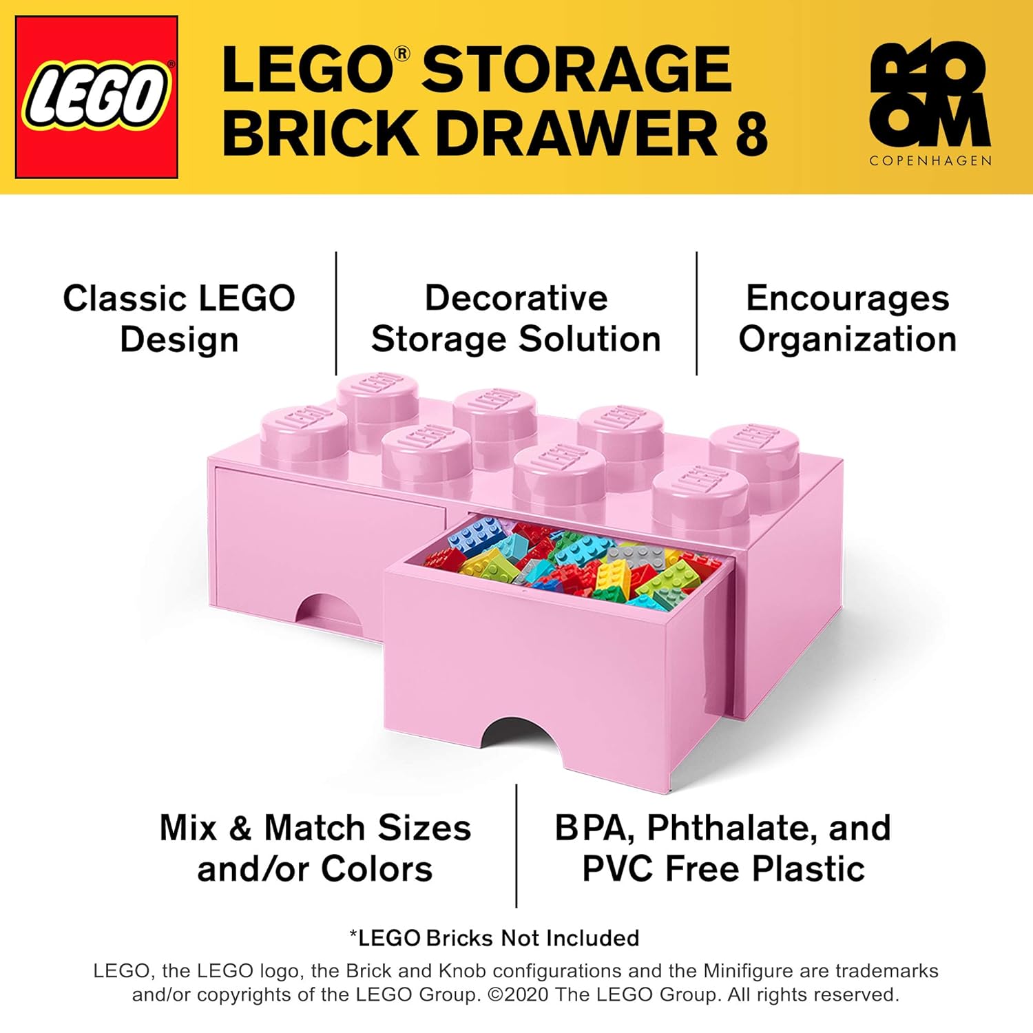 pink lego storage brick