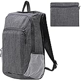 ZEMBSOYA Hiking Backpack Small Daypack Lightweight Packable Travel Outdoor Foldable Shoulder Bag 600D Oxford Fabric Grey