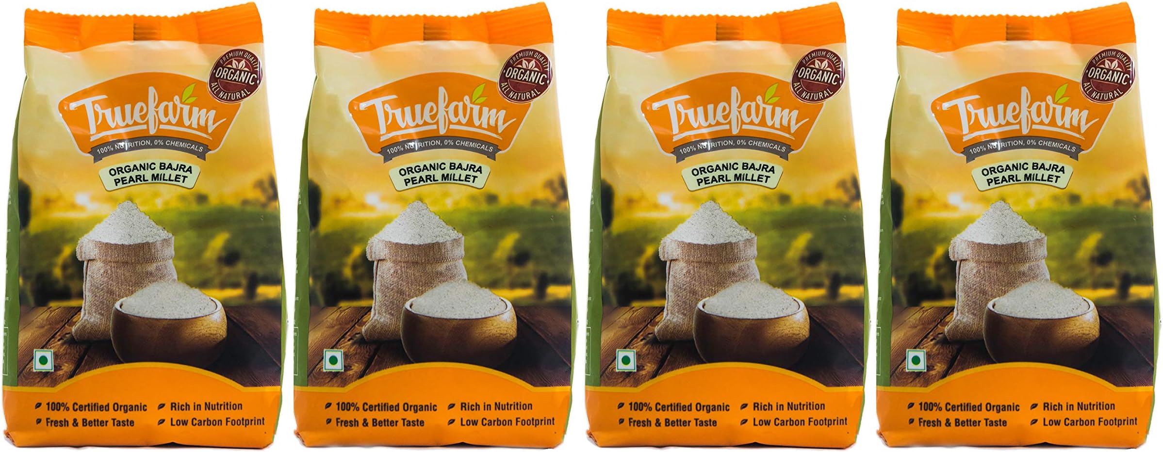 Truefarm Foods Organic Bajra Pearl Millet, 4X300g