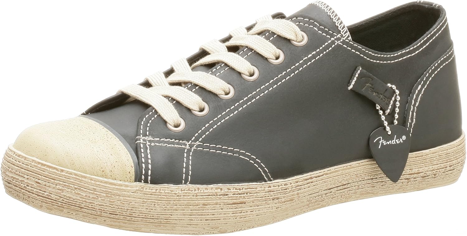 Fender Men's Beat Oiled Leather Fashion Sneaker, Black, 10