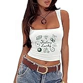 St. Patrick's Day Sleveeless Crop Top | Casual Fitted Tank Top for Women