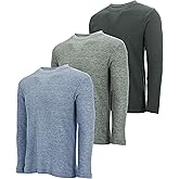 DARESAY 3 Pack: Thermal Long Sleeve Tee Shirt for Men- Henley & Crew Long Sleeve Shirts for Men – Mens Long Sleeve T Shirts