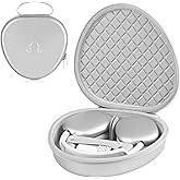 Headphone Case for AirPods Max Hard Portable Over Ear Headphone Carrying Case, Wireless Headphone Storage Protective Case for Travel Home (Silver)