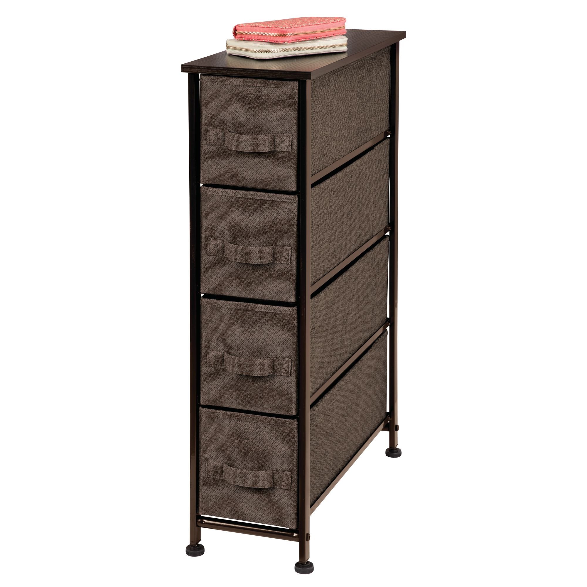 Mdesign Fabric Narrow 4 Drawer Dresser And Storage Organizer Unit