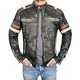 NM-Fashions Vintage Cafe Racer Leather Jacket Men Retro Motorcycle Racing Jacket