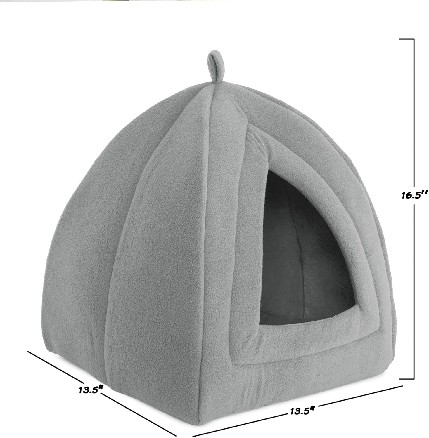 PETMAKER Cat Pet Bed, Igloo- Soft Indoor Enclosed Covered Tent/House for Cats, Kittens, and Small Pets with Removable Cushion Pad (Grey) : Pet Supplies