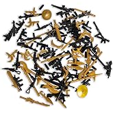 Brick Loot Weapons Pack for Boys Building Block Accessories Compatible with Minifigures Includes Tactical Gear Armor Equipment Custom Accessories Action Figures Creative Building Play Ages 6+ (80pcs)