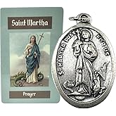 Westmon Works St Martha Medal Set Italian Made Metal Medallion with USA Made Saint Holy Prayer Card
