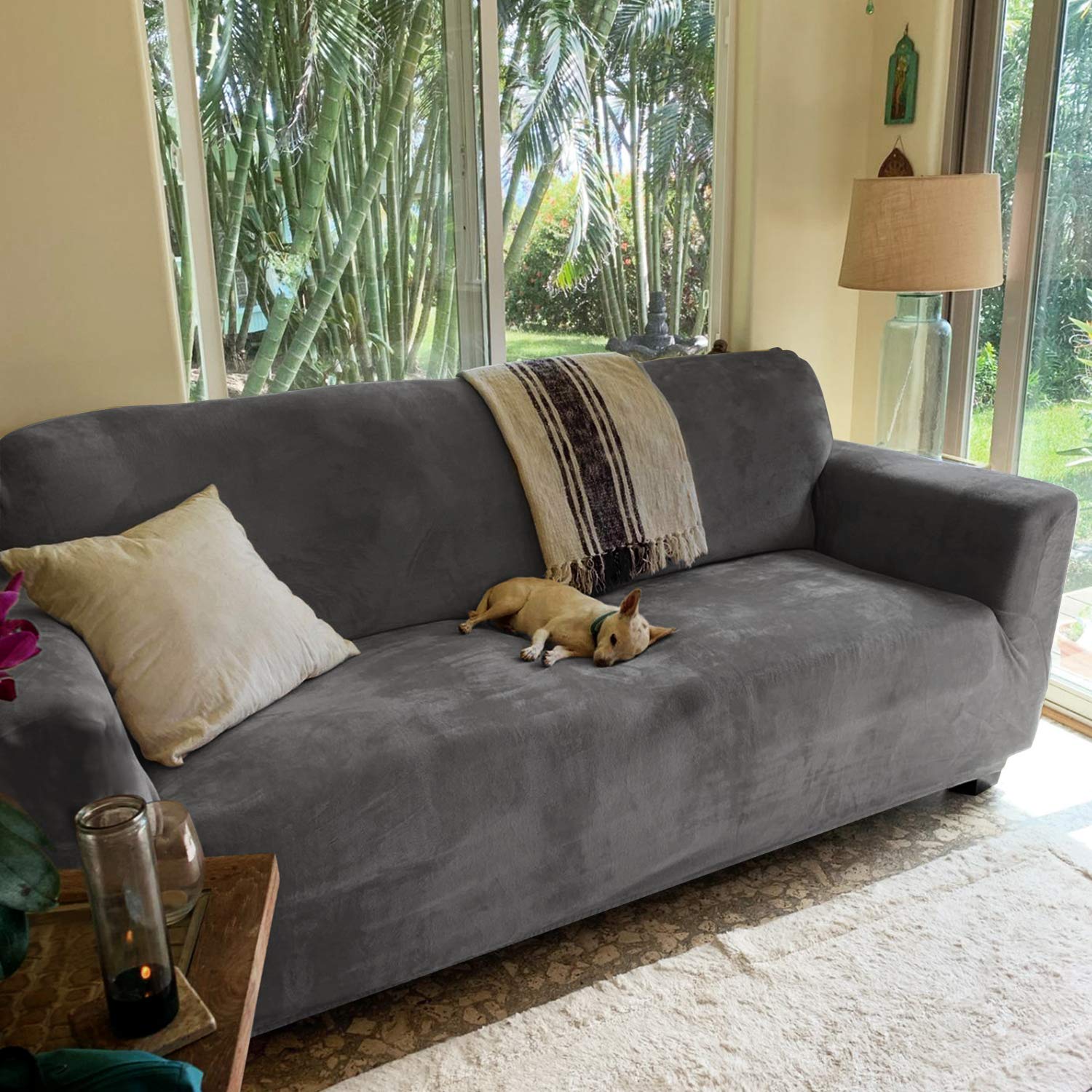 Rhf Velvet Sofa Slipcover Stretch Couch Covers For 3 Cushion