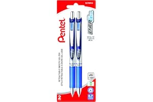 Pentel EnerGel Retractable Liquid Gel Roller, 0.7mm Medium Point Size, 2 Pack, Blue Ink - BL77BP2-C