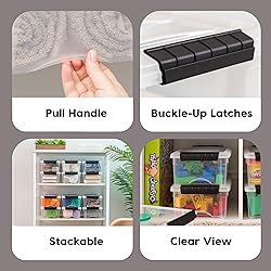 IRIS USA 6 Qt Stackable Plastic Storage Bins with