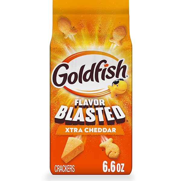 GOLDFISH FLAVOR BLASTED XTRA CHEDDAR CHEESE CRACKERS, BAKED SNACK CRACKERS, 6.6 OZ BAG